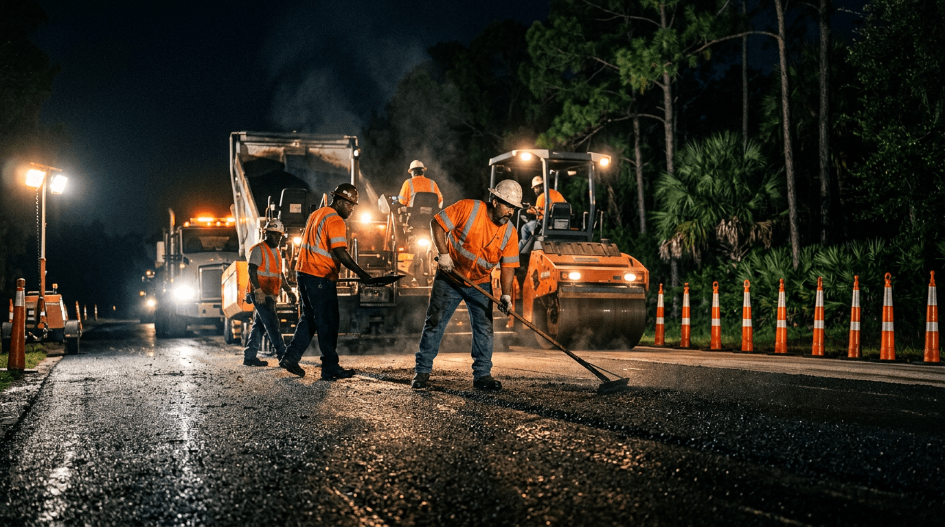 Overnight Lane Closures Continue on Chancey Road in Zephyrhills as Repaving Nears Finish
